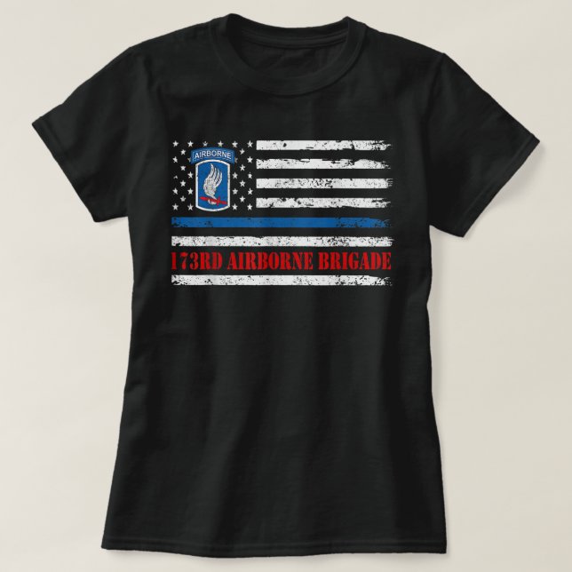 173:e Airborne Brigade American Flagga Shirt Veter T (Design framsida)
