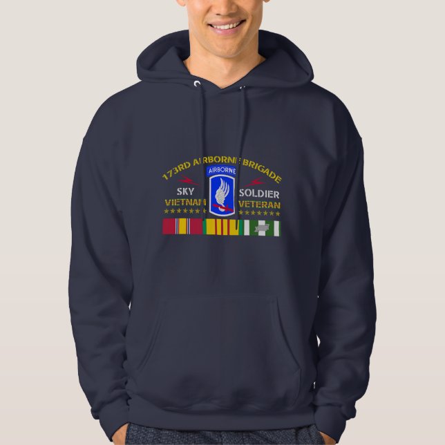 173:e Airborne Brigade Vietnam Veteran Shirt Himla Hoodie (Framsida)