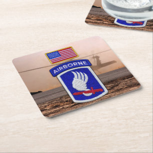 173:e flygburna himlar-soldater och veteranfartyg underlägg papper kvadrat