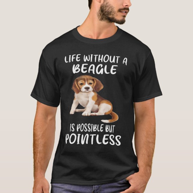 173 Liv utan beagle T Shirt (Framsida)