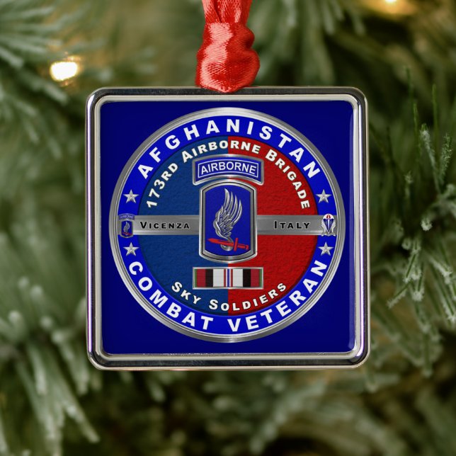 173rd Airborne Brigade Afghanistan Vet Christmas Julgransprydnad Metall (Träd)