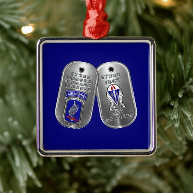 173rd Airborne Brigade  Jul Julgransprydnad Metall (Träd)