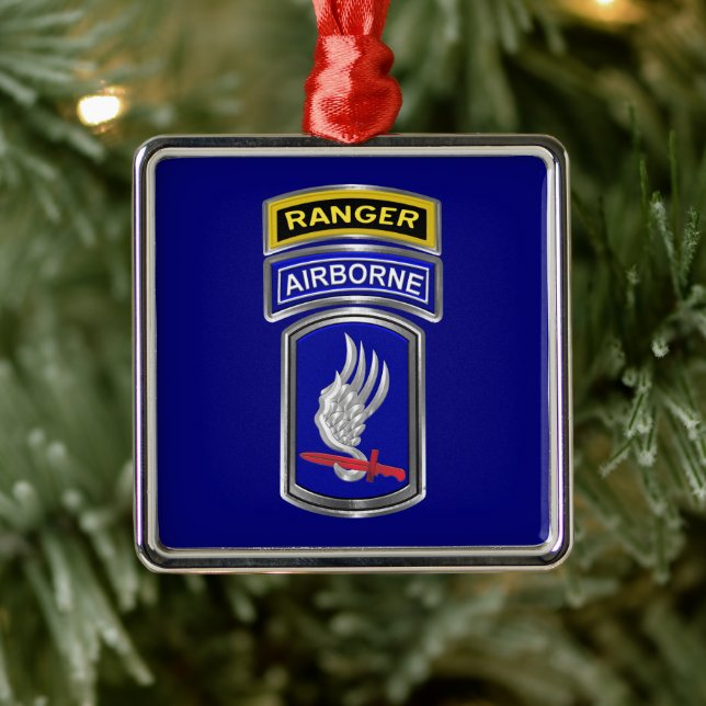 173rd Airborne Brigade Ranger Christmas Julgransprydnad Metall (Träd)
