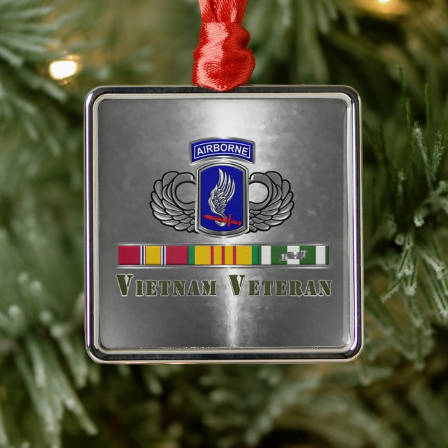 173rd Airborne Brigade Vietnam Vet Christmas Julgransprydnad Metall (Träd)