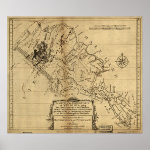 1747 Karta i norra Nacke i Virginia Poster