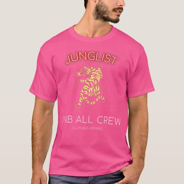 174 Bpm trumma N Bass Music Liquid Jungle Tiger Dn T Shirt (Framsida)