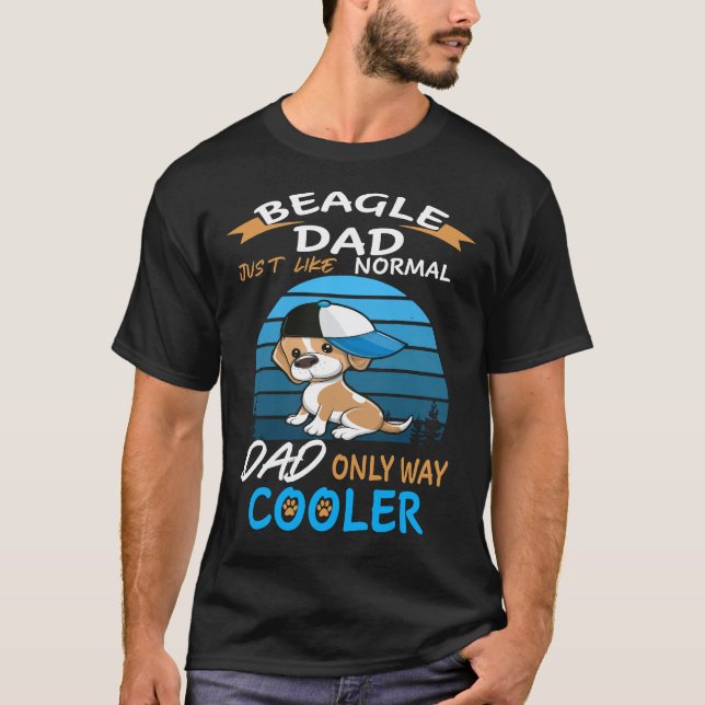 174 Pappa Beagle Pappa Cooler T Shirt (Framsida)