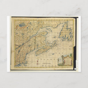 1758 New England & Nova Scotia Karta Thomas Kitchi Vykort