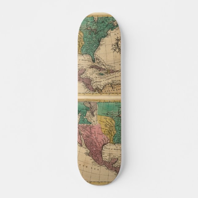 1763 Nordamerika Karta Skateboard Bräda 21,5 Cm (Framsida)