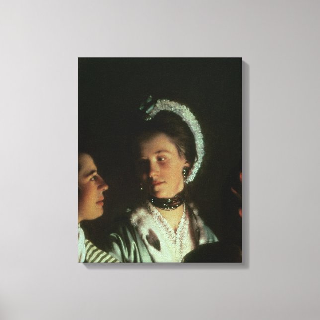 1768, An Experiment on a Bird in the Luft Pump Canvastryck (Framsida)