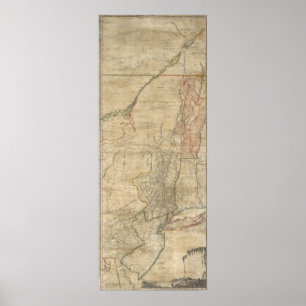 1768 Jeffreys Karta i New York och New jersey Poster