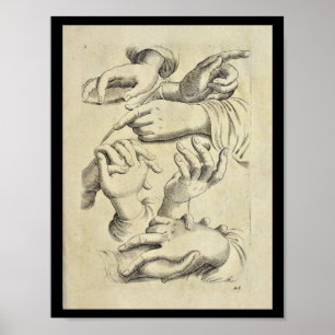 1770 Artistic Anatomy Human Hand Finger Print Poster