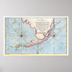 1772 Södra Florida Karta Poster