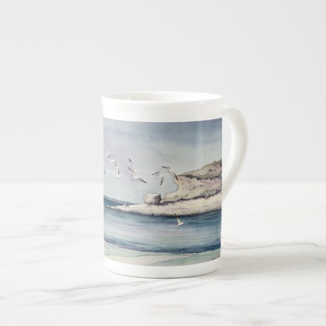 1774 Måsar på Sandy Beach Benporslin Mugg (Framsida höger)
