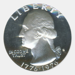 1776-1976 Bicentenial Drummer Boy Quarter Dollar Runt Klistermärke