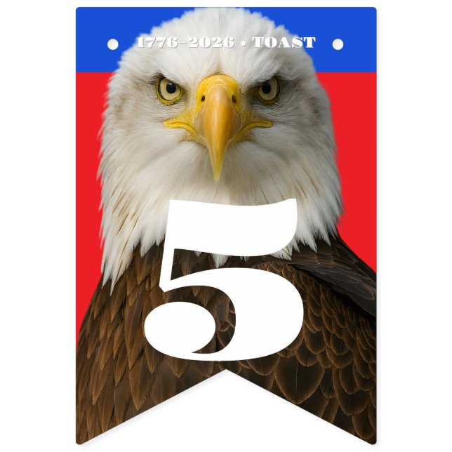 1776–2026 • 16-Flagga Firande Banner, Redigerbar Vimplar (Trettonde flaggan)