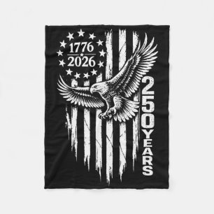 1776 2026 250 år Patriotisk Örn Amerikansk Flagga Fleecefilt