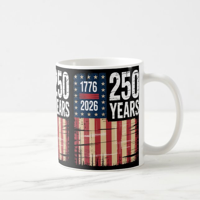 1776 2026 250 års jubileum Distressed amerikansk f Kaffemugg (Höger)