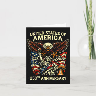 1776-2026 250-årsjubileum USA Liberty Eagle Flagga Kort