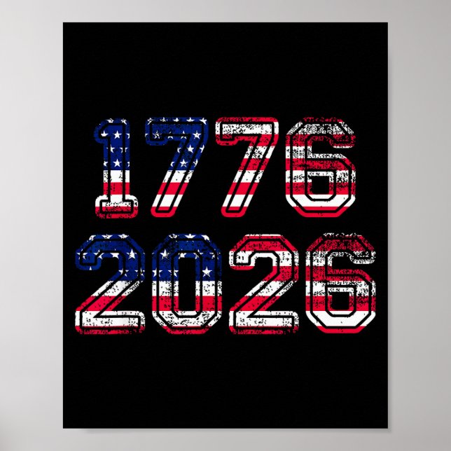 1776-2026 250th Birthday American Flag Eagle Shirt Poster (Framsidan)