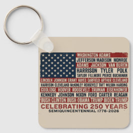 1776-2026 America 250-årsjubileum Presidentbil Nyckelring