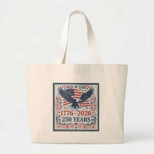 1776 2026 Amerika 250 År Patriotisk Eagle Tote Jumbo Tygkasse