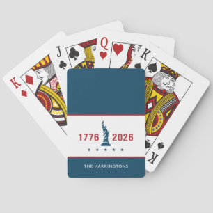 1776 2026 Amerika 250-årsjubileum Patriotisk Blå Casinokort