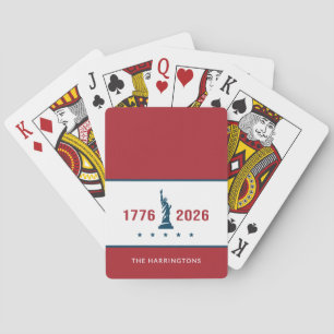 1776 2026 Amerika 250-årsjubileum Patriotisk Röd Casinokort