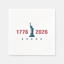 1776 2026 Amerika 250-årsjubileum Patriotiskt Pappersservett