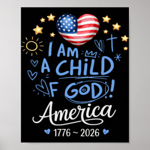 1776 2026 Amerikansk Guds Barn 250-årsdag 4:e Poster