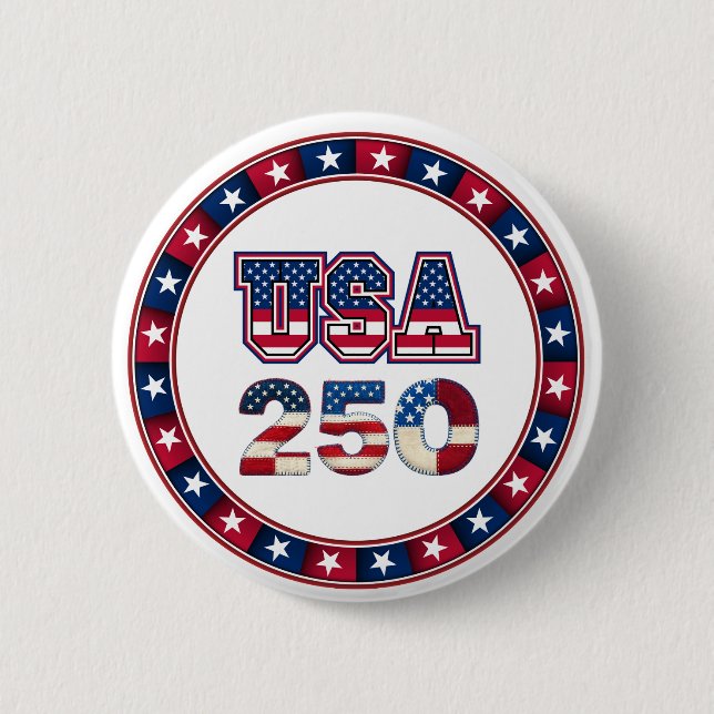 1776–2026 Fosterlandsk USA 250-årsjubileum Knapp (Framsida)
