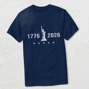 1776 2026 Frihetsgudinnan Patriotisk USA 250-års T Shirt