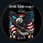 1776 2026 Happy Anniversary America Knapp<br><div class="desc">Celebrate the spirit of freedom and unity with our 1776 2026 Happy Anniversary America Button. This eye-catching accessory features a vibrant design that commemorates two centuries of American history, making it perfect for parades, gatherings, or everyday wear. Crafted with high-quality materials, this button is durable and lightweight, ensuring it can...</div>