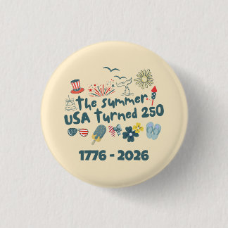 1776 - 2026 Retro 250-årsjubileum 4:e juli Knapp