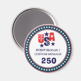 1776–2026 Semikvartssekular USA 250 Patriotisk Magnet
