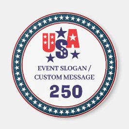 1776–2026 Semikvartssekular USA 250 Patriotisk Magnet