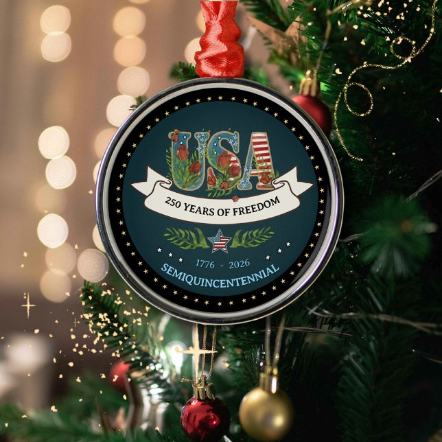 1776-2026 Semiquincentennial Midnight Blue Julgransprydnad Metall (1776-2026 Semiquincentennial Midnight Blue Metal Ornament)