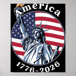 1776-2026 Statue Of Liberty Amerikas 250-års Souve Poster