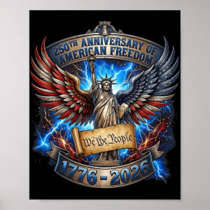 1776-2026 USA 250-årsjubileum 4:e juli-självständi Poster