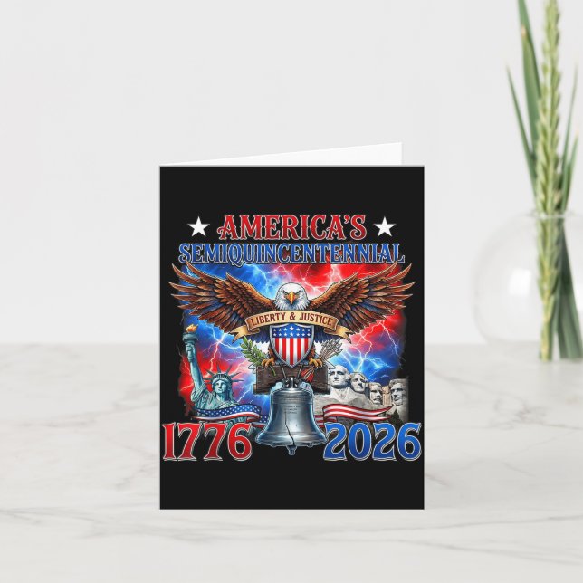 1776-2026 USA 250-årsjubileum 4 juli Kort (Framsida)