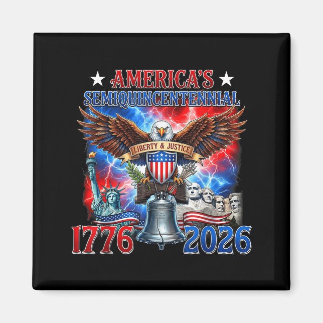 1776-2026 USA 250-årsjubileum 4 juli Magnet (Framsidan)