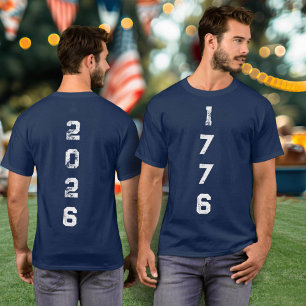 1776 2026 Vertikal Numerisk Semiquincentennial T Shirt