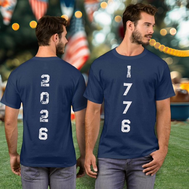 1776 2026 Vertikal Numerisk Semiquincentennial  T Shirt (Skapare uppladdad)