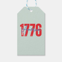 '1776 America' 250-års mjuk eukalyptus 4 juli Presentetikett