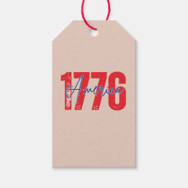 '1776 America' 250-års mjuk rosa 4 juli Presentetikett