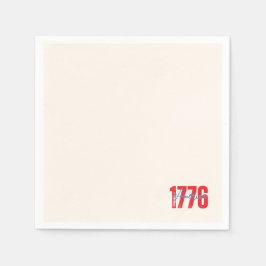 '1776 America' Mjuk Elfenbensvit Bakgrund 4:e Juli Pappersservett