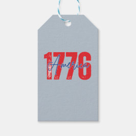 '1776 America" Sofistikerad Blå-Grå 4:e Juli Presentetikett
