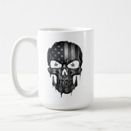 1776 American Flag Patriot Skull USA 250th Kaffemugg