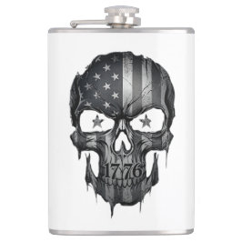 1776 American Flag Skull Patriotic USA 250th Flask Fickplunta