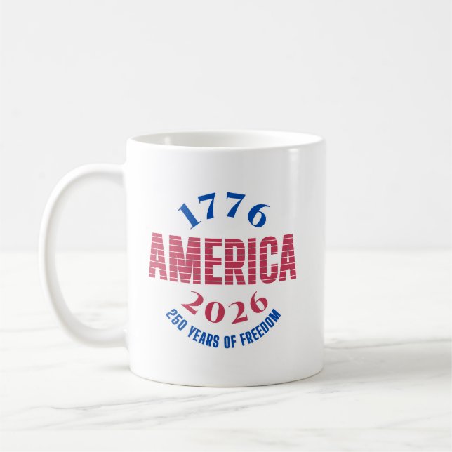 1776 AMERIKA 2026 250 år frihet  Kaffemugg (Vänster)